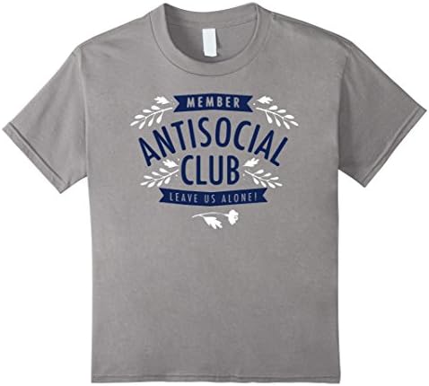 unisex-child MEMBER ANTISOCIAL CLUB LEAVE US ALONE SHIRT 10 Slate