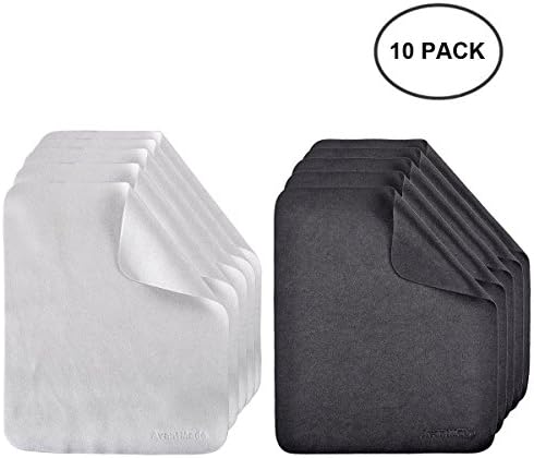 (10 Pack)AvantMade Double-sided Microfiber Cleaning Cloth For All LCD Screens, Tablets, Cell phone,Camera Lenses, Magnifying Glass, Crystal, Mirror, Metal, etc.in Black and Grey.