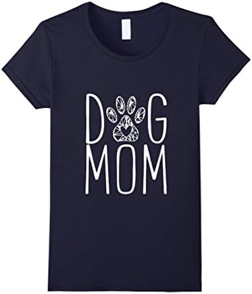Womens Dog Lover Tshirt - Dog Mom Medium Navy