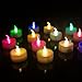 Homemory Colorful Christmas Tea Lights, Flameless Flickering LED Tealights, Pack of 12, 7 Colors Flashing Cycle Candles Light for Christmas Decoration, Party, Festival Celebration