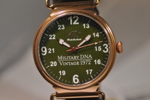 New Mens XO RETRO F4 Phantom 1972 Vietnam Military DNA Leather Green Dial Watch