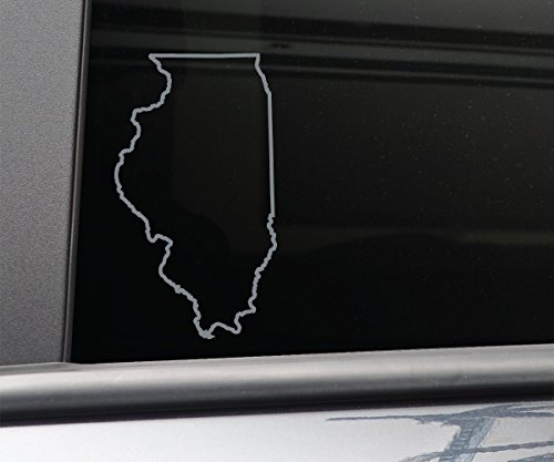 Illinois Vinyl Decal Laptop Car Truck Bumper Window Sticker, 6.5" x 3.5", Charcoal