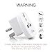 SYCON European/India to US plug adapter - Flat outlet UK to US, Europe Round Australian to USA 3 Prong-125 to 110 Travel Adaptor, European to American (Type B), White 1 Pack