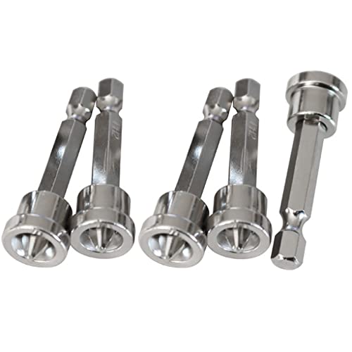 5pcs Set Magnetic Positioning Screwdriver Bits Drywall Screw Setter PH2 Bits for