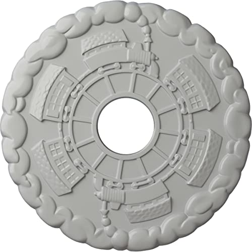Ekena Millwork CM18KDFRF Kendall Train Station Ceiling Medallion, Frost
