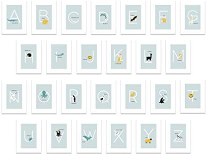 Alphabet Wall Cards, Letter Flash Cards, Animal Alphabet, Letter Tiles, Reading Tool for Kids, Preschool Decor, Letter Board, Nursery Decor, Adventure Decor, Childs Wall Decor, Wall Decal Baby, Blue