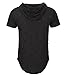 KLIEGOU Men's Hipster Hip Hop Hoodie hole Tshirt 1705-2 (Medium, Black)