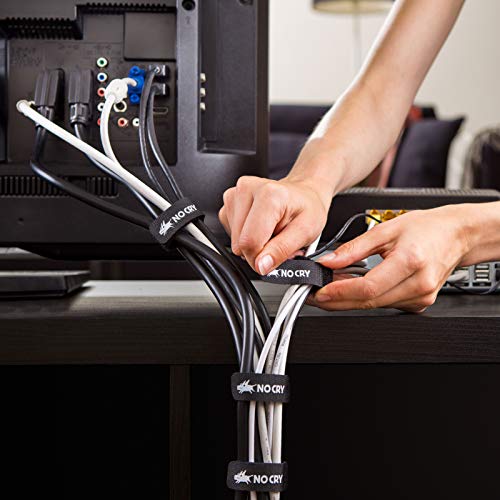 image for NoCry 154-pc Cable Organizer Kit - Includes 4 Black Wire Sleeves, 50 C