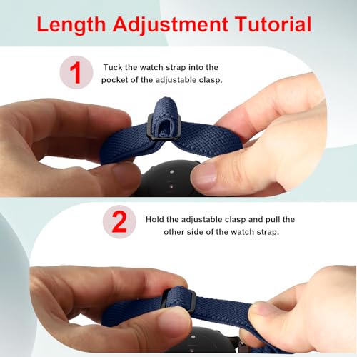 WindRen 3 Pieces Nylon Strap Compatible with Xiaomi Redmi Watch 5 Active/5 Lite, 22 mm Sporty Soft and Breathable Adjustable for Amazfit Active Max/Amazfit Bip 6/Bip 5/Balance 2/Balance