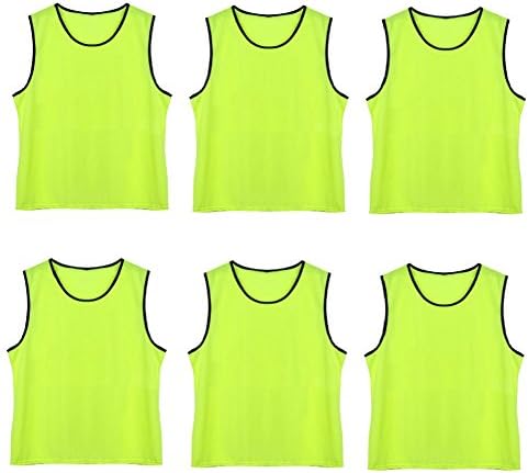 Vegang Child Youth Mesh Training Vest Sports Team Practice Vests Pinnies Jerseys Bibs (6 Pcs Set, Yellow Green)
