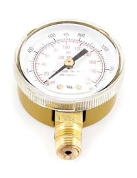 FORNEY 87729 oxígeno Gauge, baja presión, 2 inch by 1 4 inch NPT, 0 200 PSI