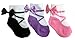 Baby Girl Socks with Mary Jane or Sneaker Shoe Look - Non-slip Gripper Soles - 3 or 6 Pairs - Soft Cotton