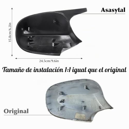 Asasytal Side Mirror Cap, Car Accessories Compatible with BMW E90 E91 E92 E93 E81 E82 E87 E88 LCI Facelifted Model Rear View Cap, Glossy Black,1 Pair