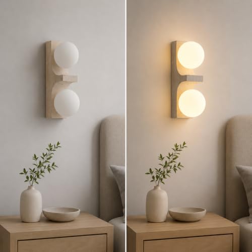 Lámpara de pared estilo wabi-sabi japonés,Aplique regulable con pantalla de piedra natural,Luz de pared vintage de base G4,Lampara de pared dormitorio,Iluminacion para sala,comedor,pasillo (F)