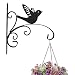 Torch Iron Plant Hanger Hanging Plant Hook Bird Hanging Plant Bracket Mount Against Door Fence Deck Garage Balcony Outdoor Lawn (Bird) primary