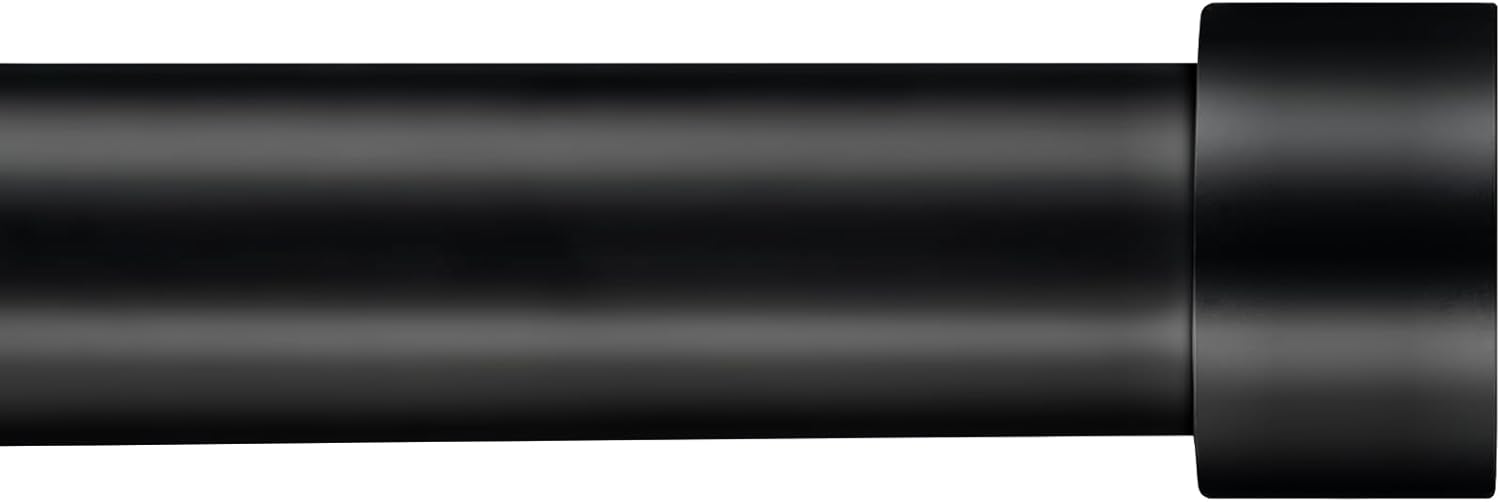 Window Treatment Hardware - Black Curtain Rods, Curtain Rods for Windows 66 to 120, Heavy Duty 1 Inch Curtain Rod, Outdoor Drapery Rods, Adjustable Curtain Rod, Modern Rod for Curtains