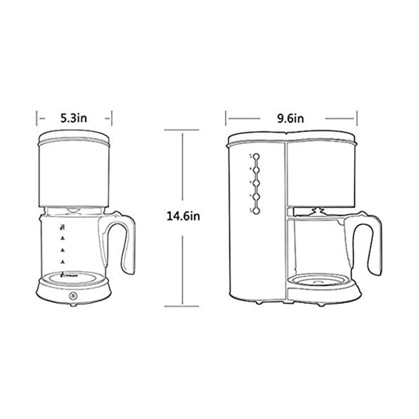 1yess Kaffeemaschine Kaffeemaschine 1,25 L Einfache ON-Taste Steuer Drip Art Haushalts- 1250W Edelstahl for Heim und… – Bild 8