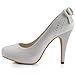ElegantPark Women Pumps Closed Toe High Heel Platform Bows Rhinestones Evening Wedding Shoes