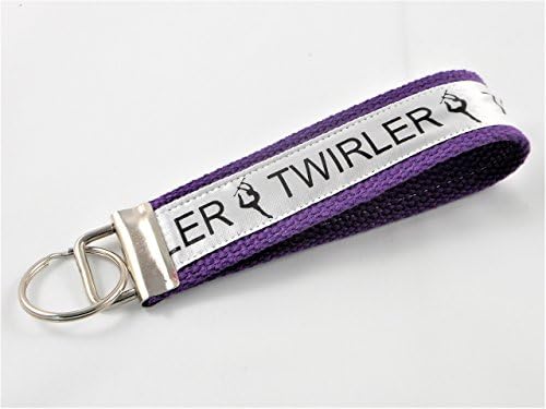 Baton Twirler Ribbon Wristlet Key Fob Keychain Purple