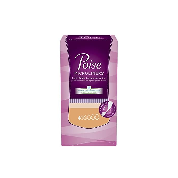 Poise Microliners, Long Length - Lightest Absorbency, 50 Count (Pack of 2)