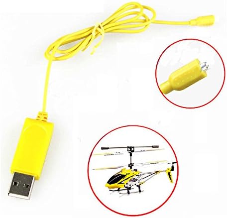Portable Lightweight RC Helicopter Syma S107 S105 USB Mini Charger Charging Cable Parts (Yellow)