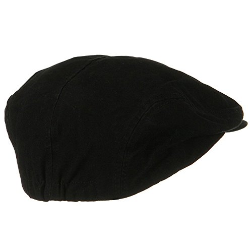 Mens Black Washed Canvas Ivy Ascot Cabbie Cap