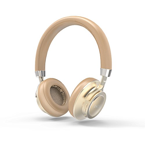 [ New 50% OFF Deal !!! ] iXCC 17 Hrs Bluetooth V4.1 Over Ear Headphones with Mic, Hi-Fi Stereo Low Latency Wireless Headset, Soft Memory-Protein Earmuffs, and Wired Mode for PC/ Cell Phones/ TV - Gold