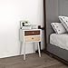 Lifewit White Nightstand with 2 Fabric Drawers, Bedside Table Bedroom Side Table, Modern Accent Table, Sturdy and Easy Assembly, 15.7 × 11.7 × 24.4 in