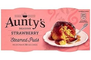 AUNTY'S Auntys Strawberry Steamed Puddings 2X95g (Pack of 2)