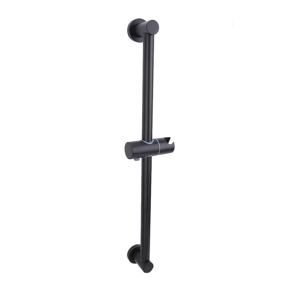 Garosa Shower Lifter Black Matte Aluminum Adjustable Height Shower Head Holder Press Fix Position Thick Space for Secure Shower Head Mounting
