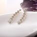 EAR VINES Ear Cuff Pin Cubic Zirconia Ear Crawlers Climbers 1 Pair (Gold)