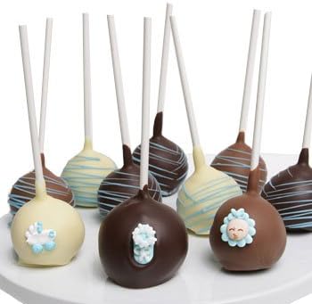 Baby Boy - Belgian Chocolate Dipped Cake Pops - 10 piece