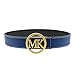 Maikun Belts for Men Women MK Letter Gold Buckle 38mm Blue Leather Adjustable Belt 120cm for Waist Size 36-38