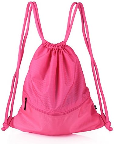 VASKER Large Drawstring Bag Water Resistant Gym Sackpack with Pockets 5 Colors for Choice