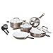 WearEver C944SA Pure Living Nonstick Ceramic Coating Scratch Resistant PTFE PFOA and Cadmium Free Dishwasher Safe Oven Safe Cookware Set, 10-Piece, Gold