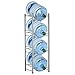 LIANTRAL 5 Gallon Jug Holder, 4 Tiers Silver Heavy Duty Rack Freestanding, Water Bottle Organizer for Home Office