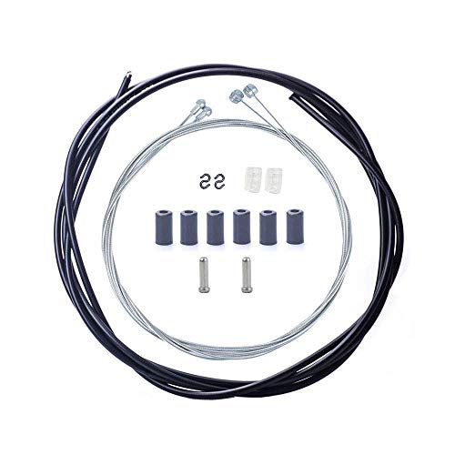 GAKA Bike Brake Cable Housing Set Mountain Bicycle Brake Cable and Housing Kit Brake Cable Wire Replacement Universal Standard for MTB or Road Bikes(Black)