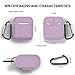 AirPods Case 9 In 1 Airpods Accessories Kits Protective Silicone Cover and Skin Compatible Apple Airpods Charging Case with Airpods Ear Hook/Tips/Airpods Strap/Clips/Watch Band Holder (Lavender)thumb 2