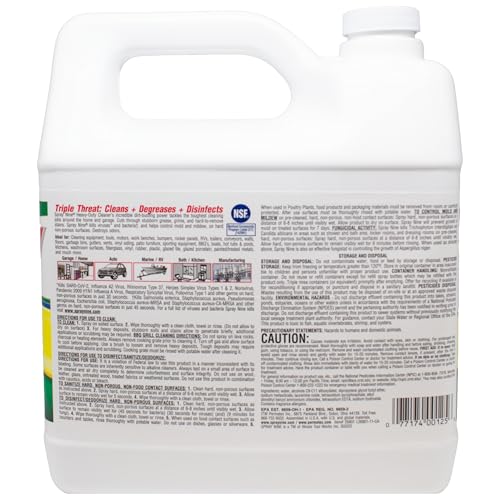 SPRAY NINE 26801 HEAVY DUTY CLEANER, DEGREASER & DISINFECTANT FOR HOME, YARD EQUIPMENT, AUTOMOTIVE & MORE – REFILL FOR SPRAY BOTTLE 1 GALLON (PACK OF 1)