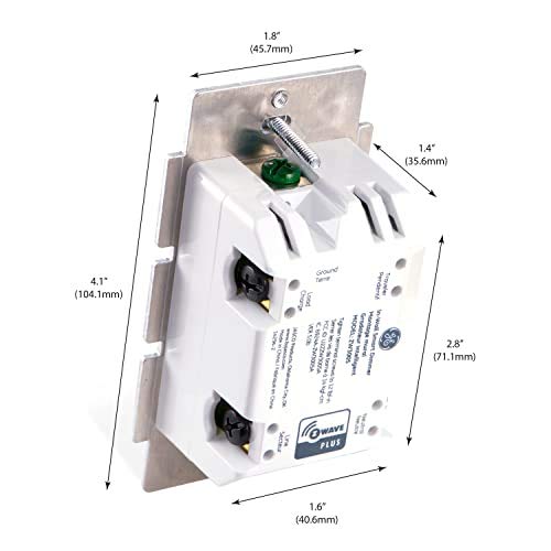 GE Enbrighten White ZWave Plus Smart Dimmer, Full Dimming, inWall