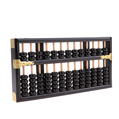 Baosity Kids Children Math Calculator Educational Wood Abacus Vintage Chinese Counting Frame Abacuses Calculator, Black