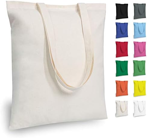 TOPDesign 12-Pack Economical Cotton Tote Bag
