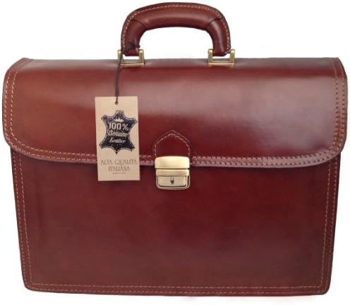 CTM Businessman Handbag, briefcase, 41x31x18cm, 100% Genuine Leather Made in Italy