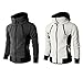 LOCALMODE Men's Double Zipper Hooded Jacket Turtleneck Fleece Hoodie Coat Grey XL