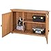 Goplus Wooden Garden Shed Outdoor Storage Cabinet Fir Wood Double Door Yard Locker (Natural)