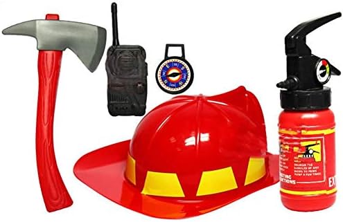 SinceY Kids Fire Chief Role Play Fireman Set Children's Simulation Fire Caps Toys Play House Role Play Firefighters Playset