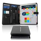 Novathink Portfolio Padfolio Binder Folder -Removable 3 Ring Leather Document Organizer, Business Card, Legal File, Interview Notepad Pad Folio, Resume Holder, Professional Men/Women Work Planner Case