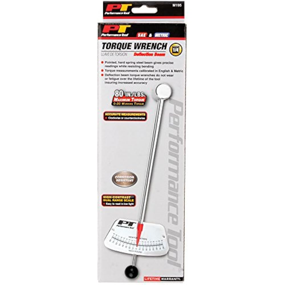 M195 Wrenches 080 Inlb. 07 Nm Beam Style Torque Wrench, 1/4