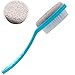 Rabbitroom 2-in-1 Natural Pumice Stone Foot Brush Callus Remover with Plastic Handle Feet File Callus Remover Pedicure Tool Exfoliating Scrubber for Dead Skin (Blue)