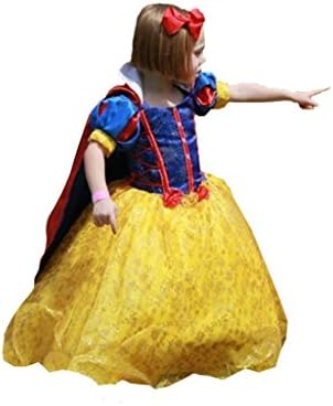 Handmade Princess Costume Little Girls' Snow White Costume Dress Ball Gown 4 Years Blue With White And Red